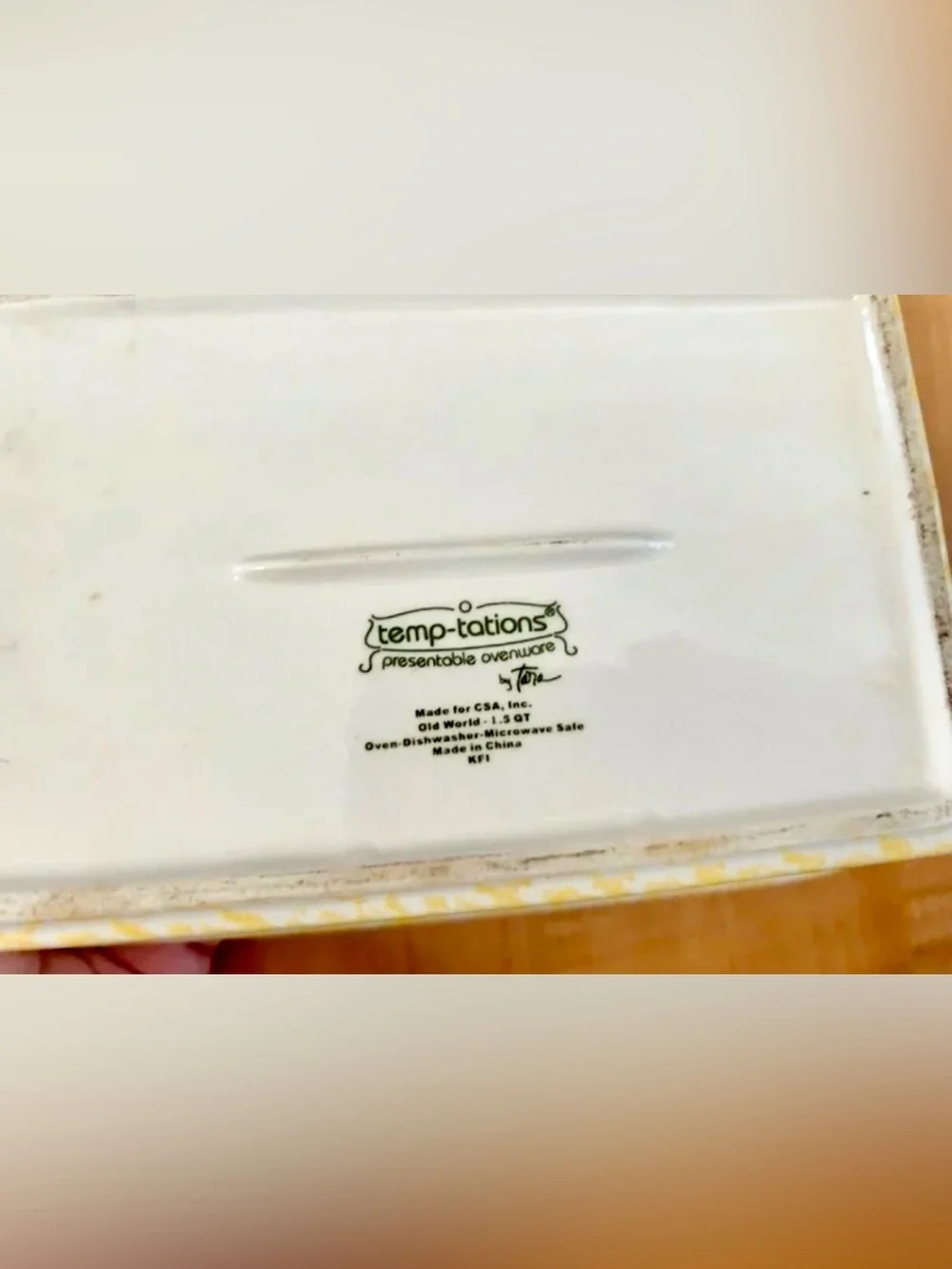 temptations bakeware presentable ovenware old world yellow Tara Baking loaf dish